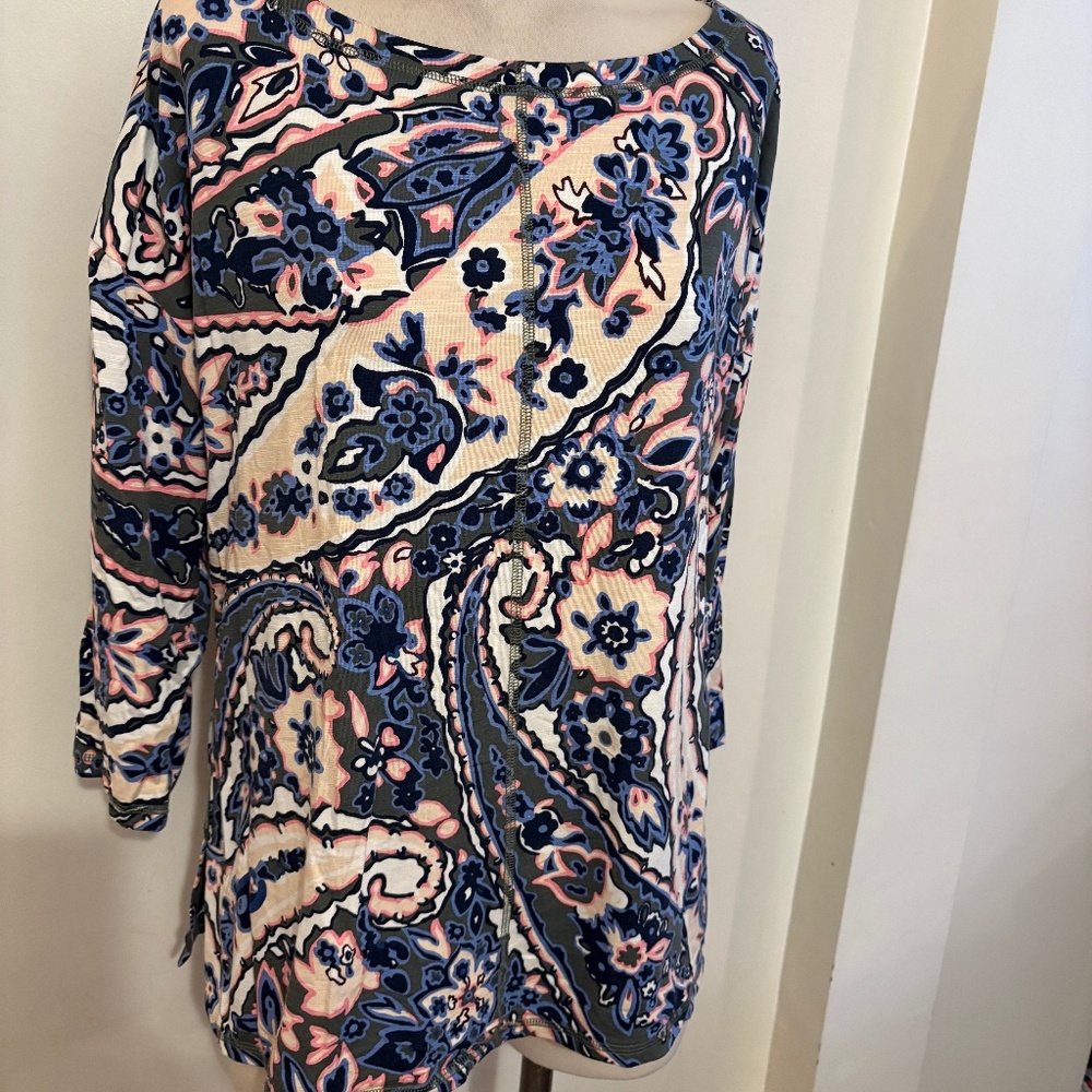 Talbots Paisley Tunic Top large